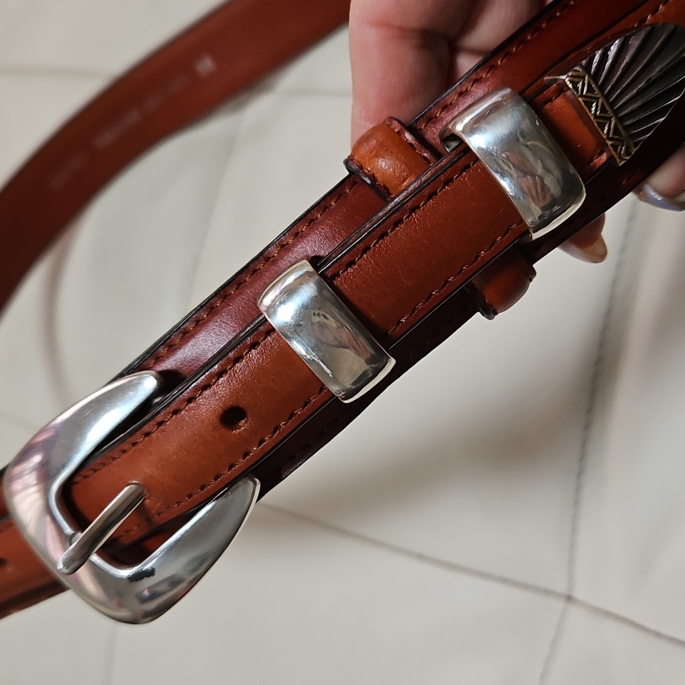 Women's Brown Leather Belt 36